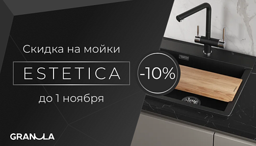 Скидка 10% на мойки серии Estetica